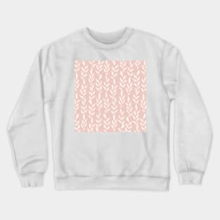 Blush Pink Minimal Plants Pattern Crewneck Sweatshirt